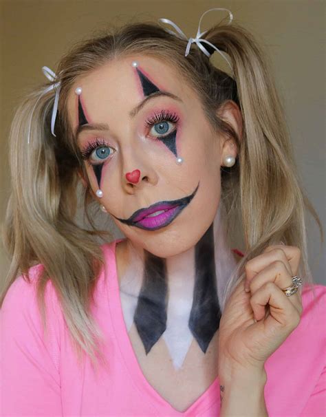 cute halloween clown makeup|easy clown makeup with eyeshadow.